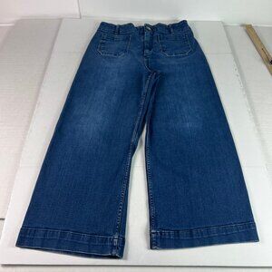 Pilcro Jeans Women's 31x24* Skipper High Rise Wide Leg Crop Blue Denim Tag 30